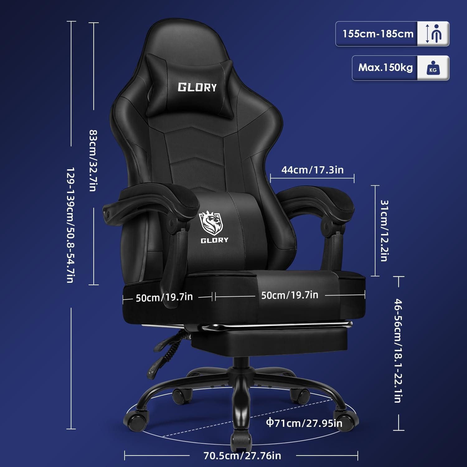 LuxusKollektion Gaming-Stuhl Gaming Stuhl Schwarz mit günstig online kaufen