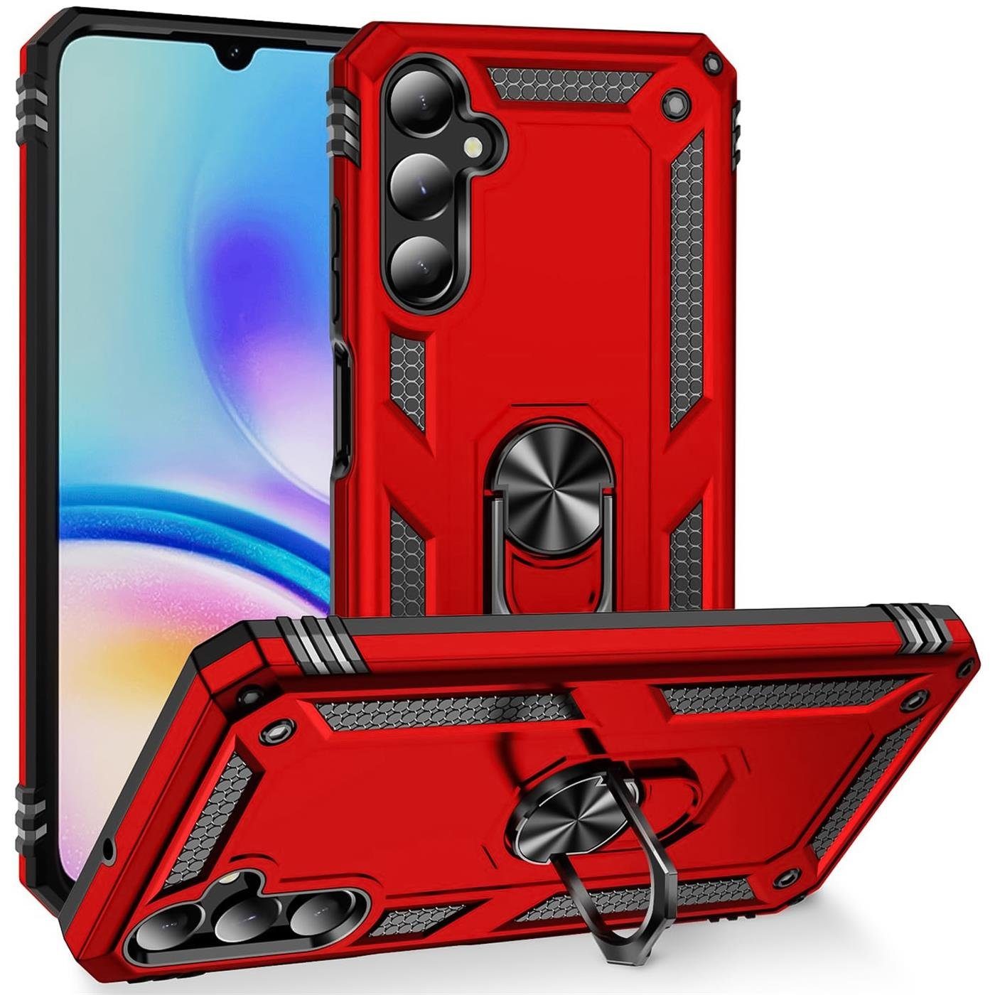 CoolGadget Handyhülle Armor Shield Case für Samsung Galaxy A05s 6,1 Zoll, Outdoor Cover mit Magnet Ringhalterung Handy Hülle für Samsung A05s
