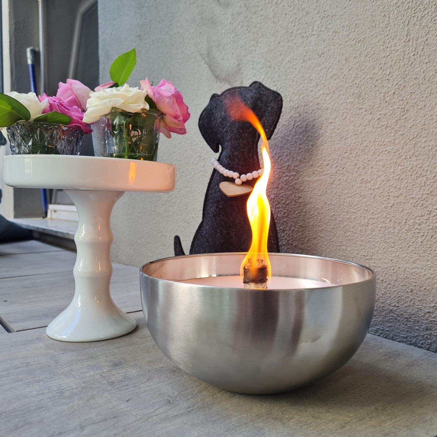 Schwabenfire Outdoorkerze Schwabenfire Outdoorkerze mit Dauerdocht in Metallschale