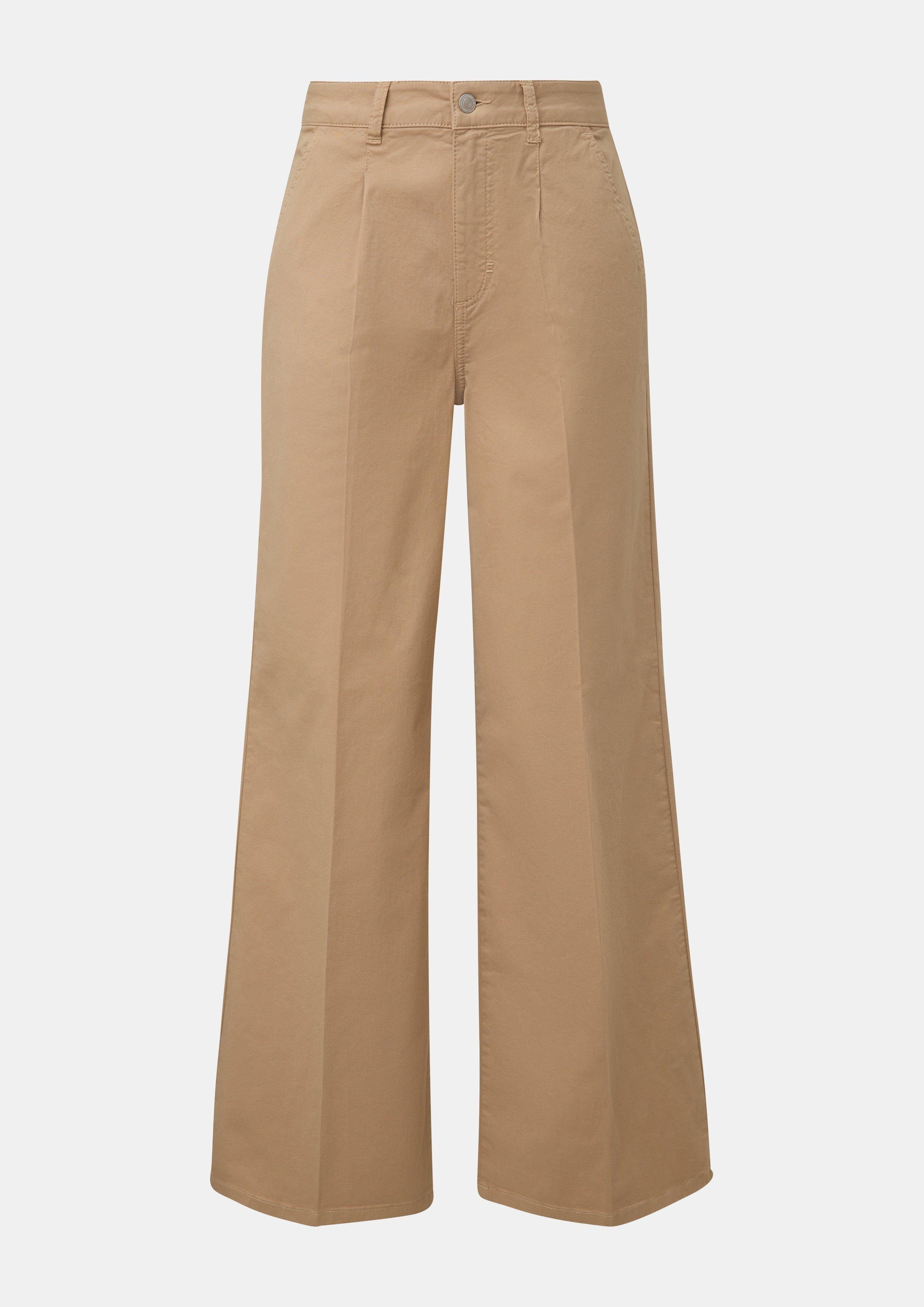 Stoffhose Loose: Twillhose mit weitem Bein