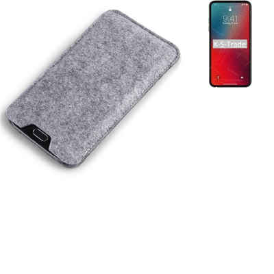 K-S-Trade Handyhülle für Apple iPhone 12 Pro, Filz Handyhülle Schutzhülle Filztasche Filz Tasche Case Sleeve