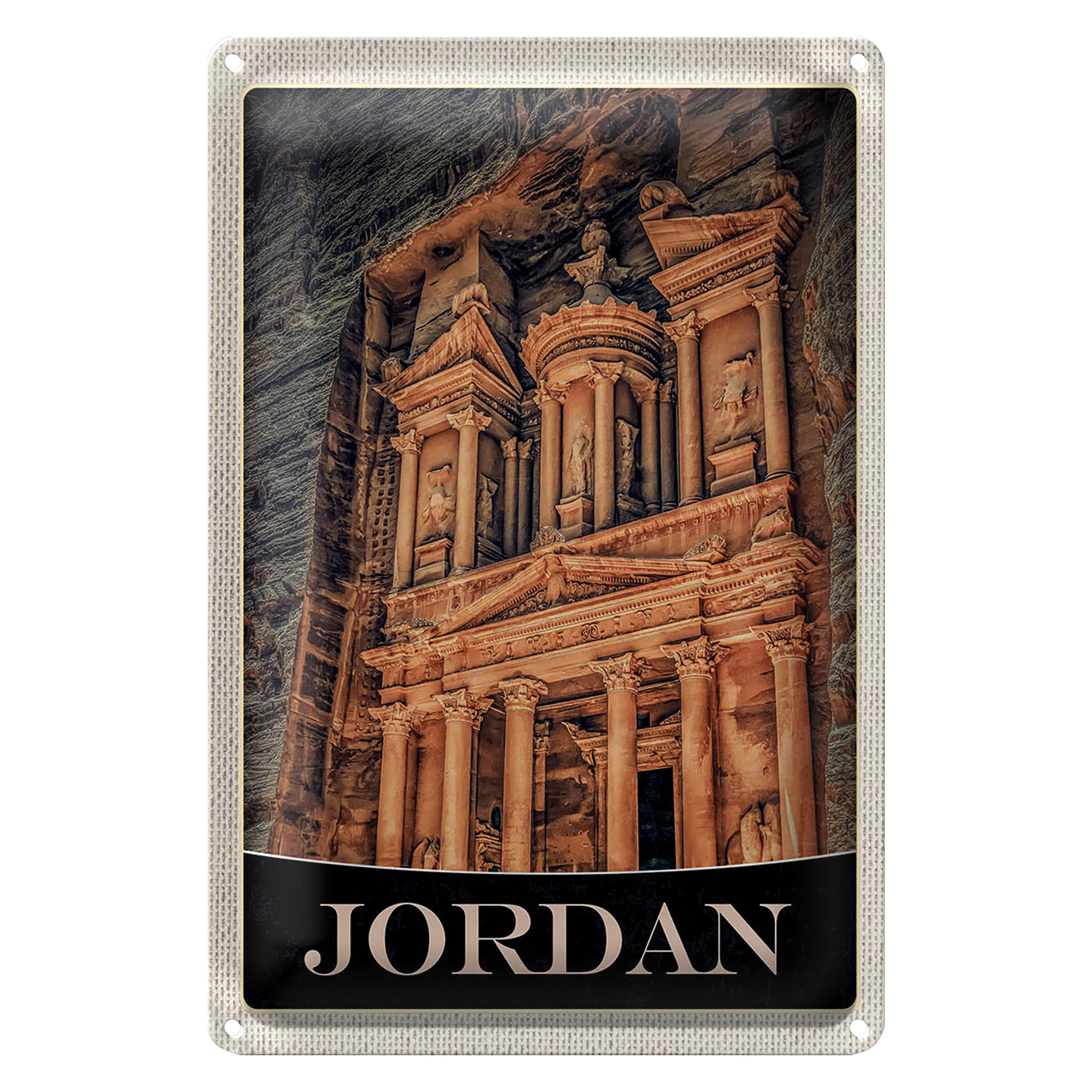 Roomando Metallschild Blechschild Reise 20x30cm Jordan Mittelalter Architektur