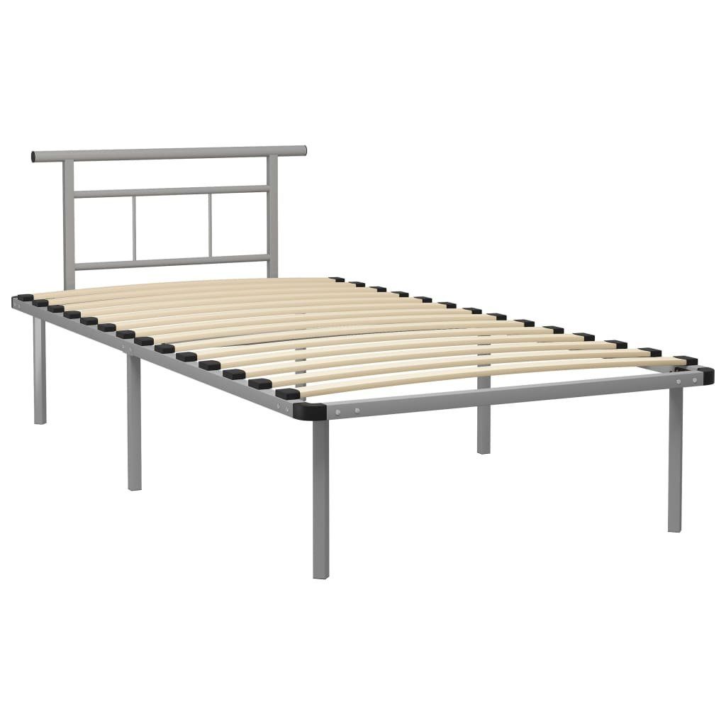 vidaXL Bett Bettgestell Grau Metall 100x200 günstig online kaufen