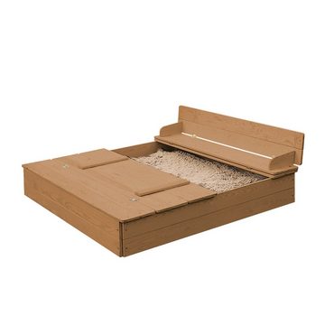 roba® Sandkasten aufklappbar zu zwei Bänken, aus Massivholz, wetterfest