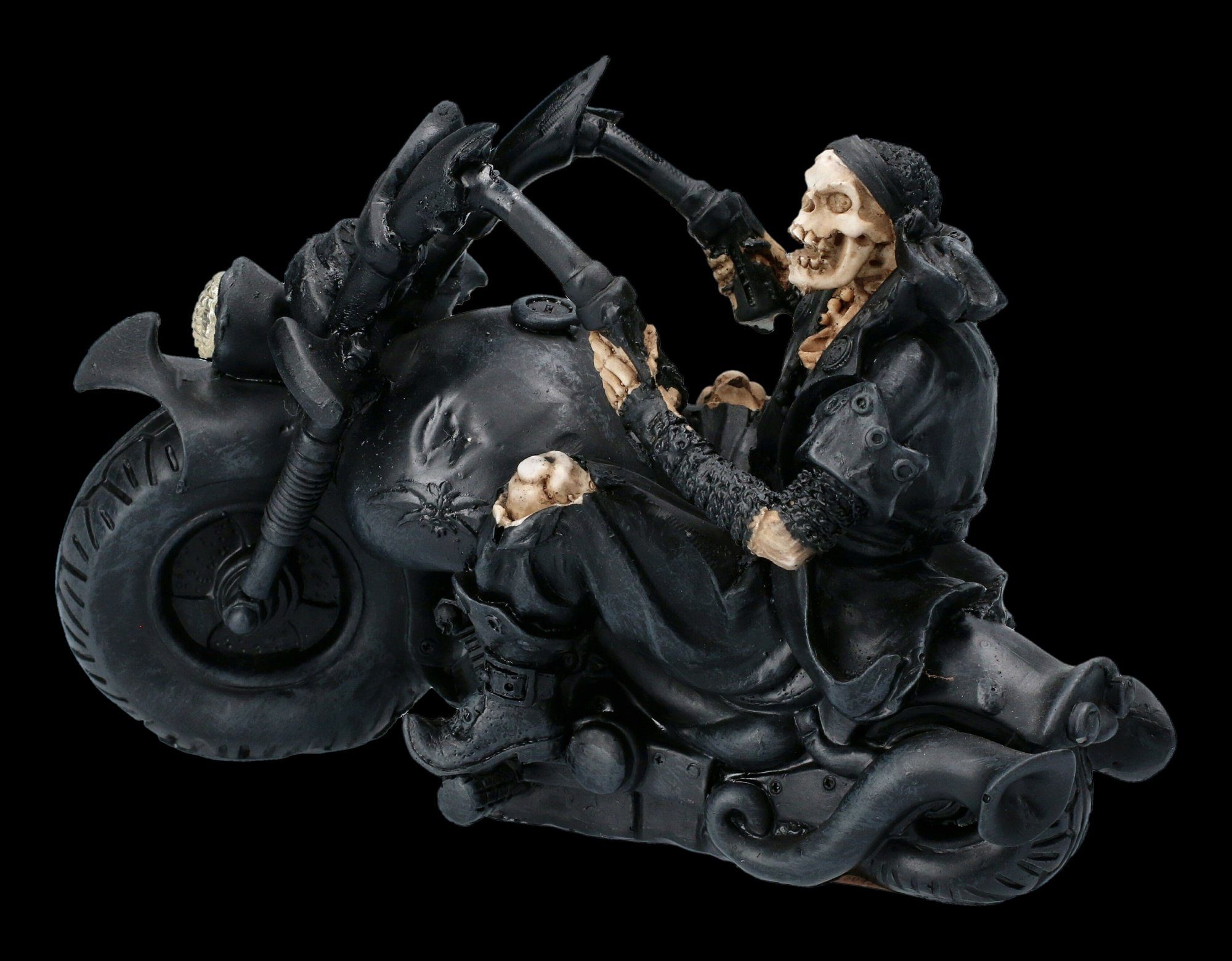 GmbH Dekofigur - Screaming Wheels Figur Shop Skelett Fantasy mit Figuren Motorrad Dekoration Gothic -