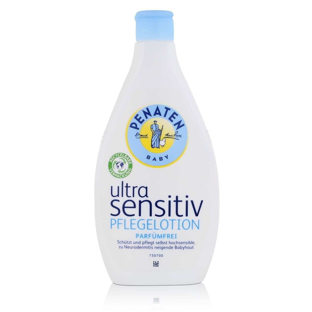 PENATEN Babypflege-Set Penaten Baby ultra sensitiv Pflegelotion 400ml - Parfümfrei (1er Pack) | Nagelscheren