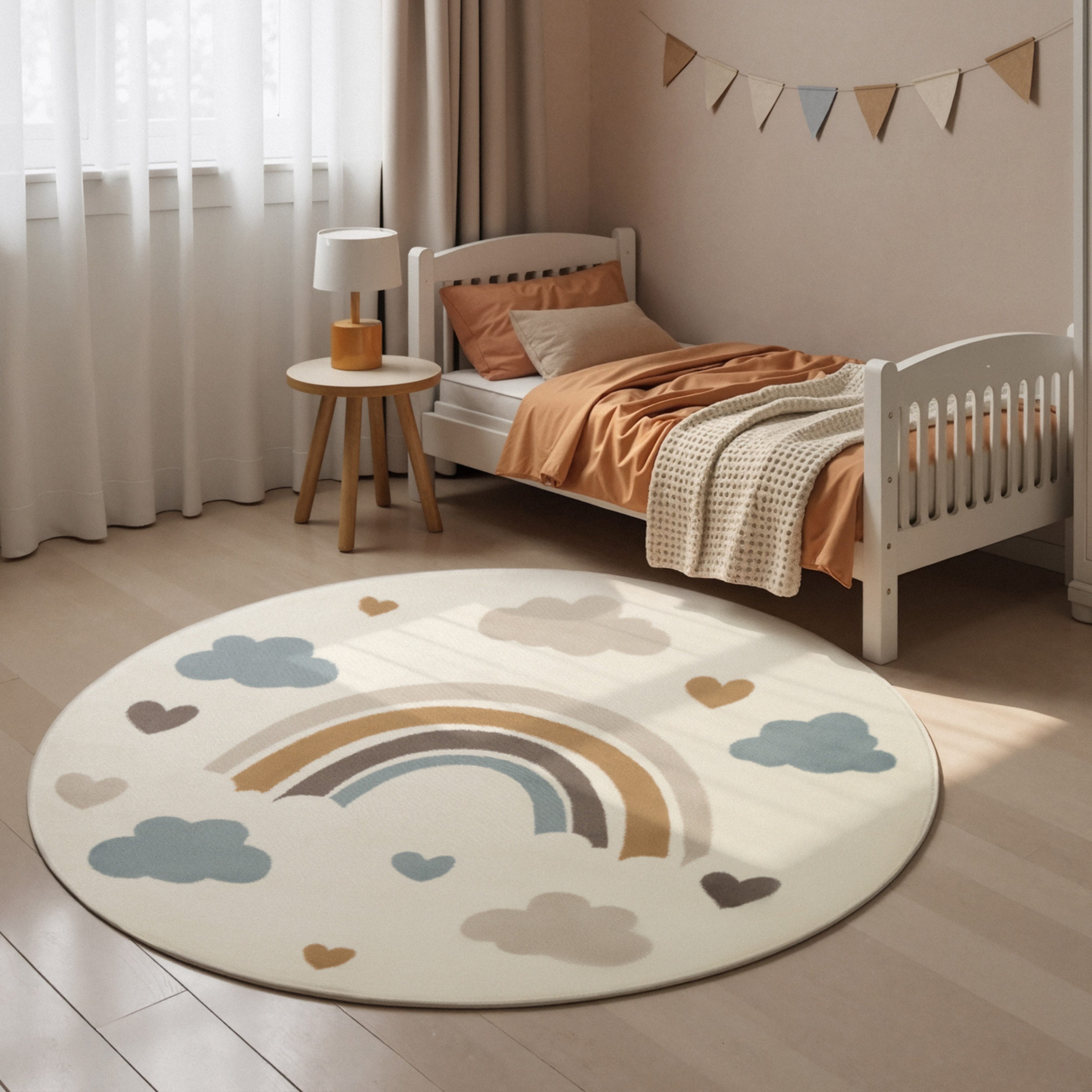 HANSE Home Kinderteppich Skyla, rund, Höhe: 10 mm, Pflegeleicht, Weich, Kinderzimmer, Spielteppich, Spielunterlage