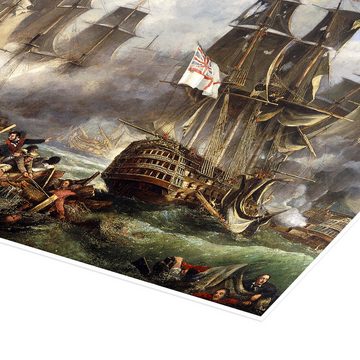 Posterlounge Poster English School, Die Schlacht von Trafalgar, Badezimmer Malerei