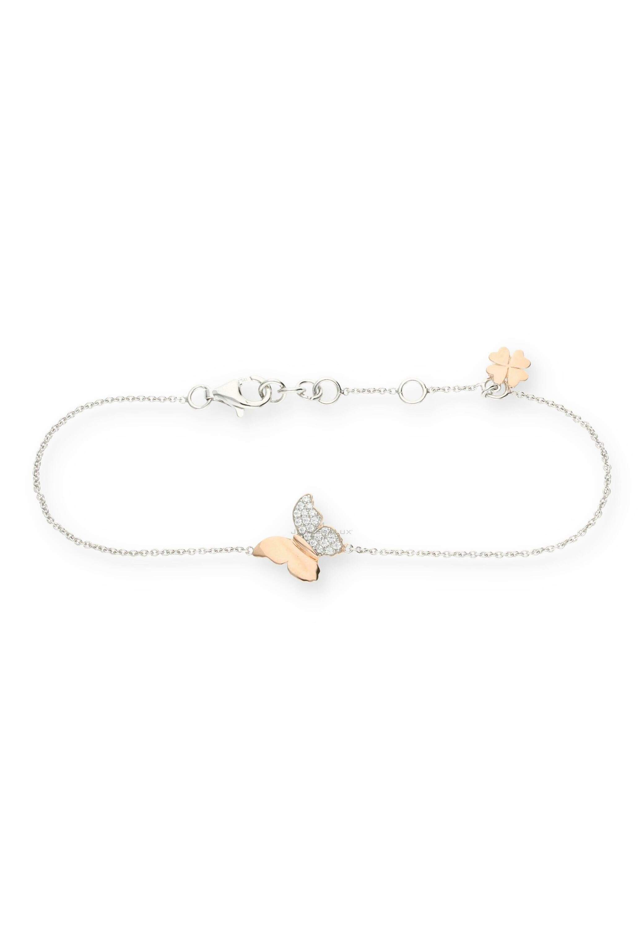 JuwelmaLux Silberarmband Armband Silber/Rosé mit Schmetterlinganhänger (1-tlg), Damen Armband Silber 925/000, inkl. Schmuckschachtel