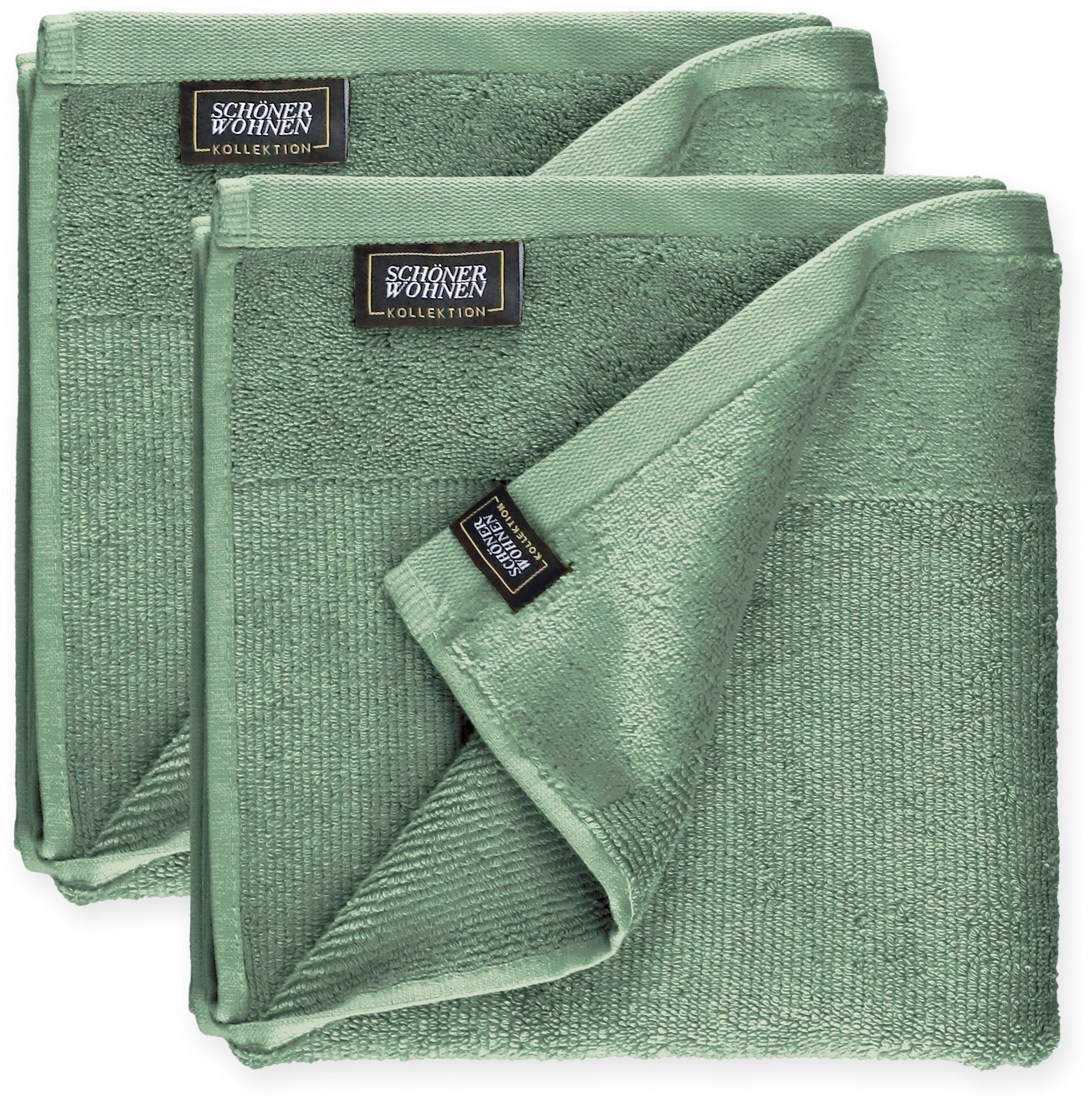 grün Frottee Handtücher (2-St) SCHÖNER Sense, WOHNEN-Kollektion