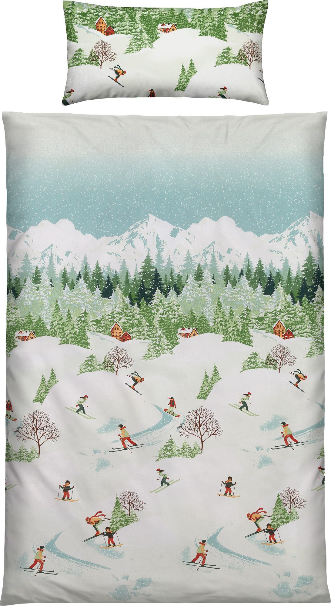 Erwin Müller Bettwäsche Bettwäsche, Biber, Edelflanell Motiv Berglandschaft günstig online kaufen