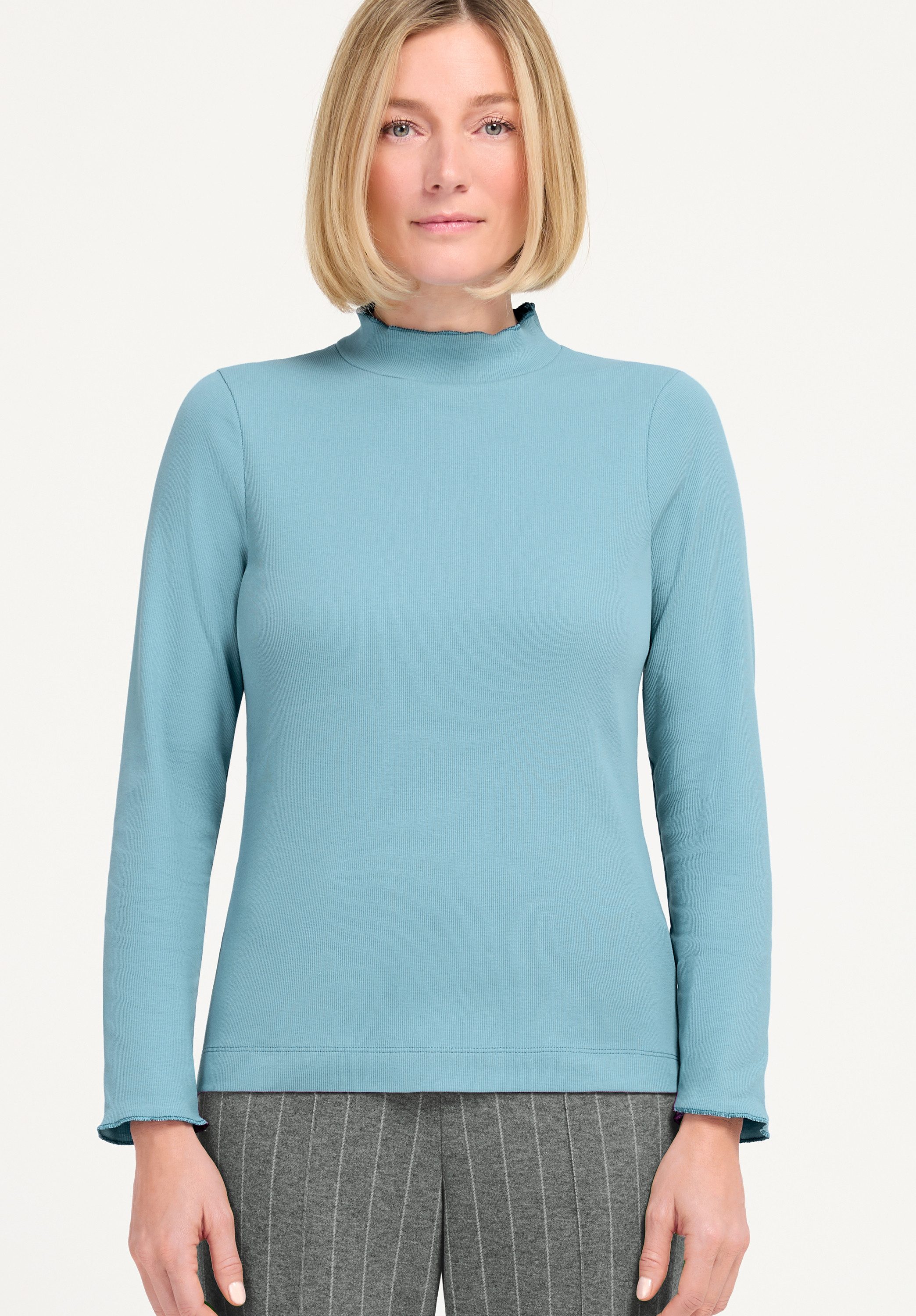bianca Langarmshirt GRETA mit modernem Stehkragen