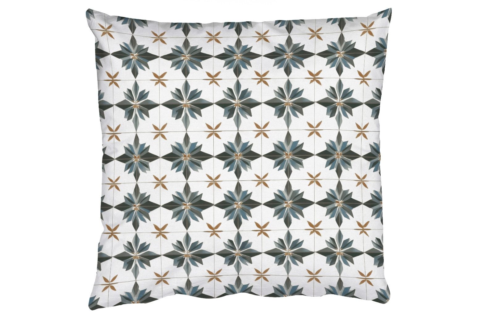 MuchoWow Dekokissen Ornamental - Ornament - Blau, Zierkissen mit Füllung für Wohnzimmer, Sofakissen, 40x40 cm