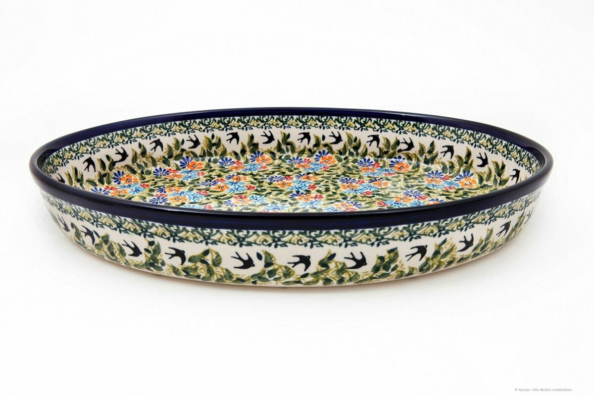 Bunzlauer Keramik Auflaufform Original Bunzlauer Keramik Auflaufform oval 31x22x5,5 cm Dekor DU182, Keramik