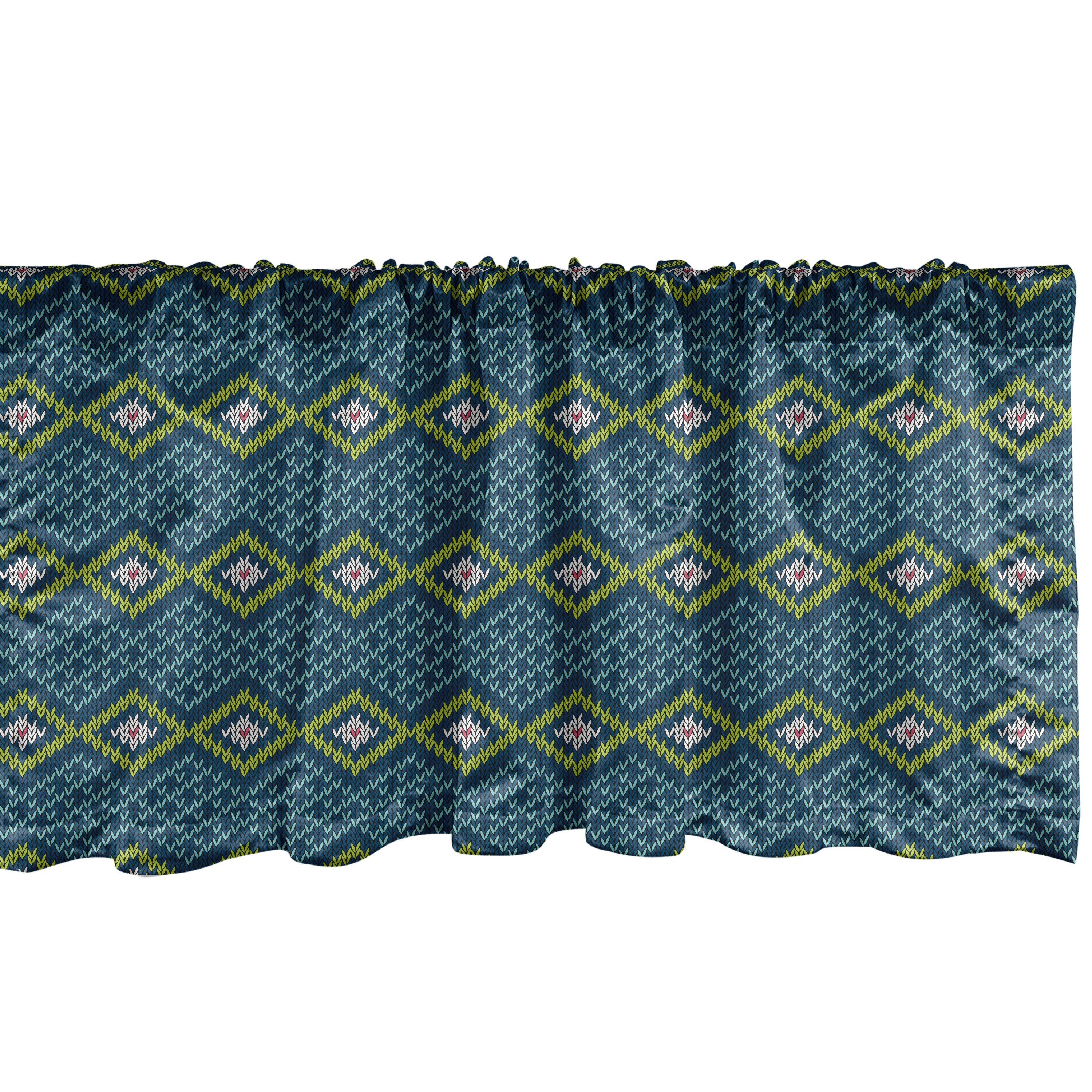 Scheibengardine Vorhang Volant Chevron Microfaser, Ethnic Schlafzimmer Art Retro für Klassische Küche Stangentasche, Dekor mit Abakuhaus