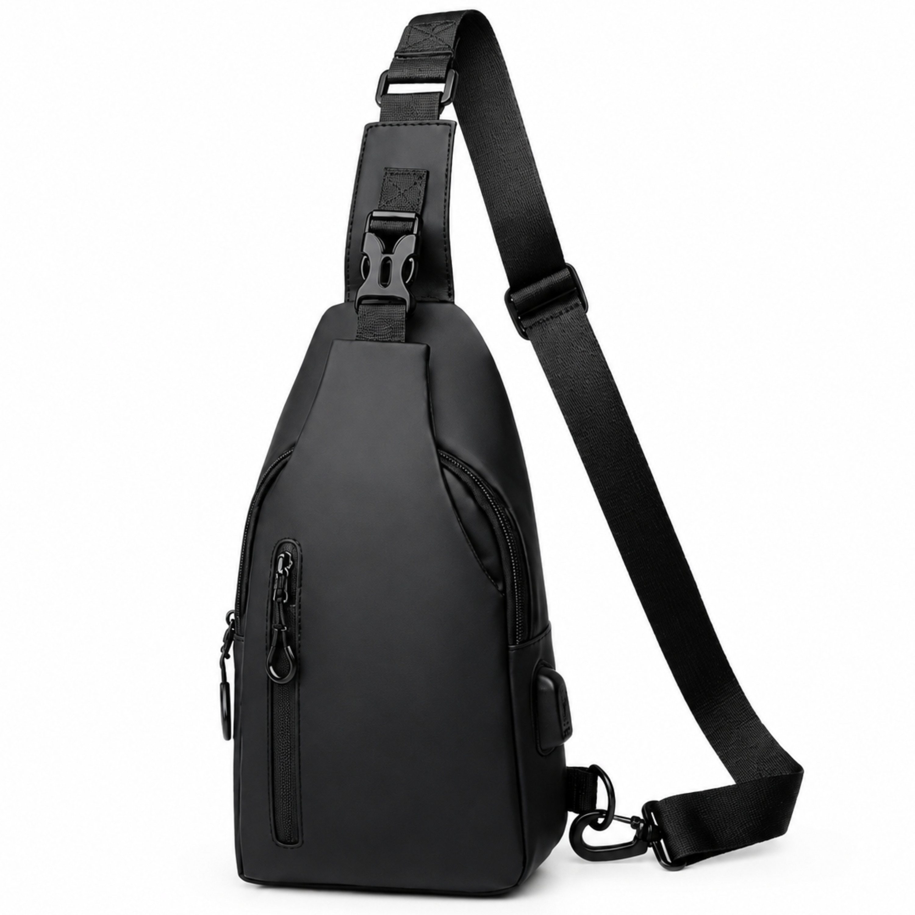 StellarLuma Umhängetasche Herren Tasche Umhängetasche Brusttasche Schultertasche Crossbody (Erhältllich in drei verschiedenen Farben), 3 Fächer, Kopfhöreröffnung und wechselbarer Schultergurt fürs Tragen
