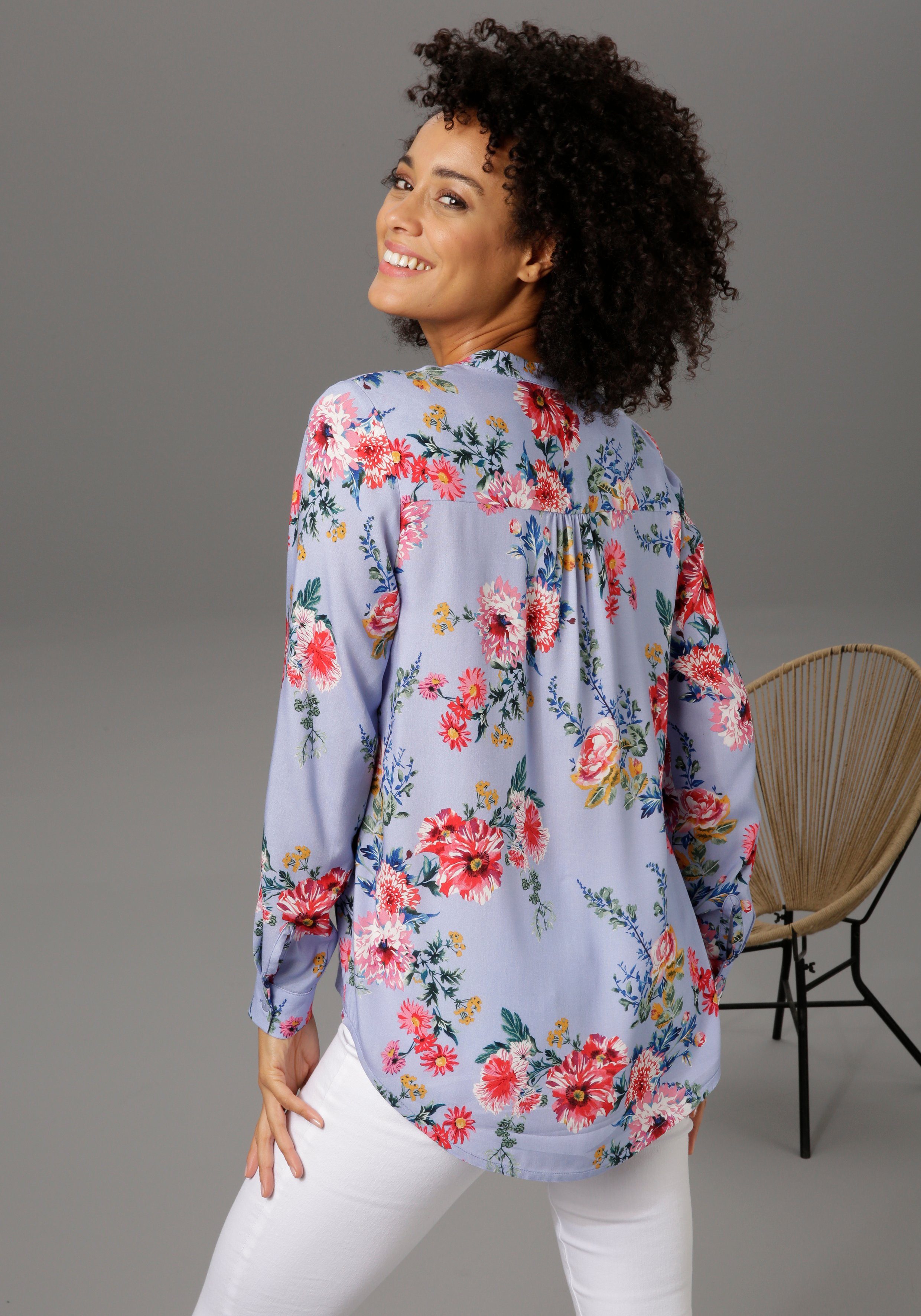 Aniston CASUAL Schlupfbluse mit farbenfrohem Blumendruck günstig online kaufen