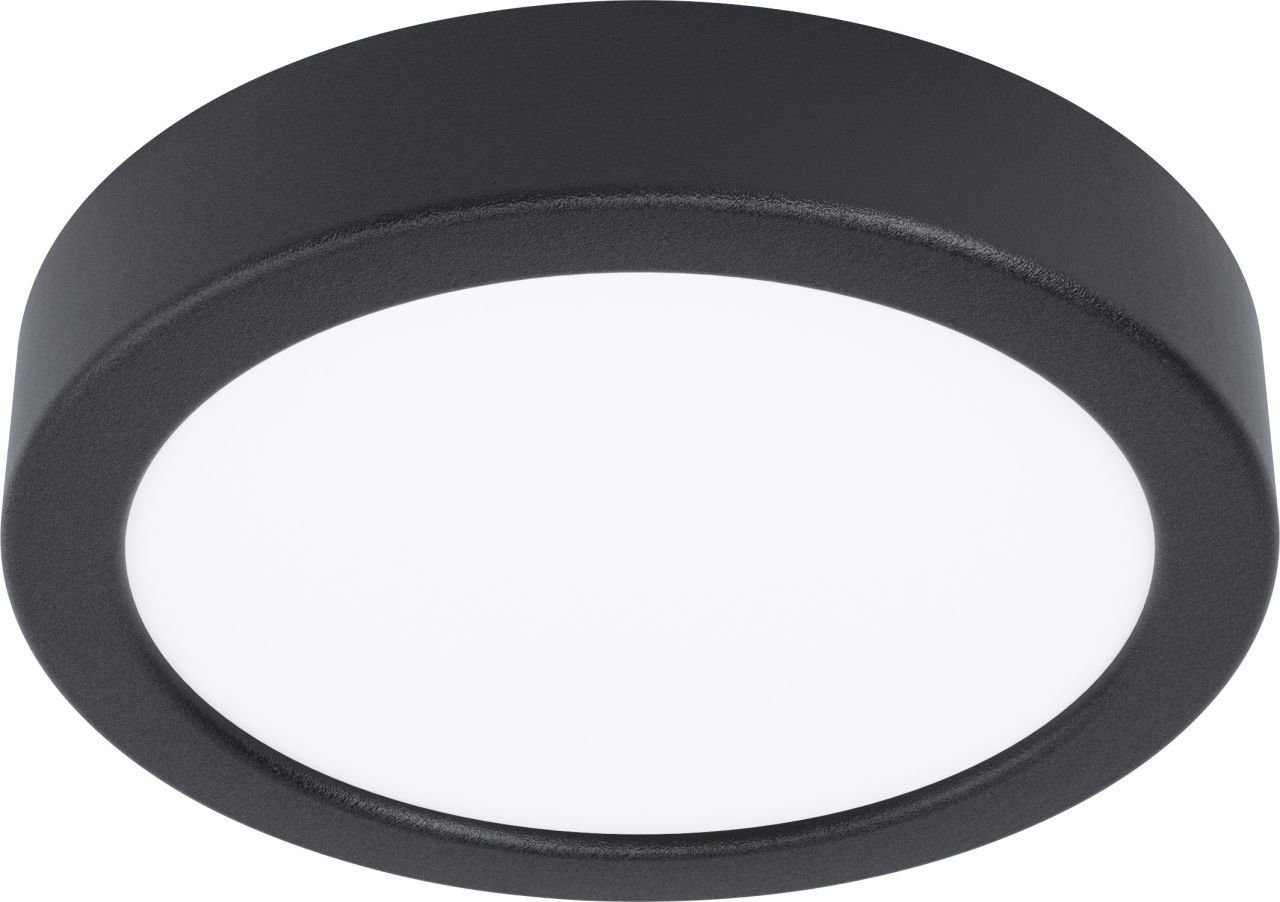 Nicht K 4.000 dimmbar Fueva Ø 16 EGLO ohne Bewegungsmelder, LED Deckenleuchte Lichtfarbe: 5 Eglo Smart cm, schwarz LED, Aufbauleuchte nicht (neutralweiß) Home-fähig