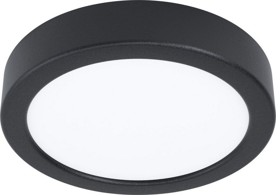 EGLO Deckenleuchte Eglo LED Aufbauleuchte Fueva 5 schwarz Ø 16 cm, LED,  Nicht dimmbar nicht Smart Home-fähig ohne Bewegungsmelder, Lichtfarbe:  4.000 K (neutralweiß)