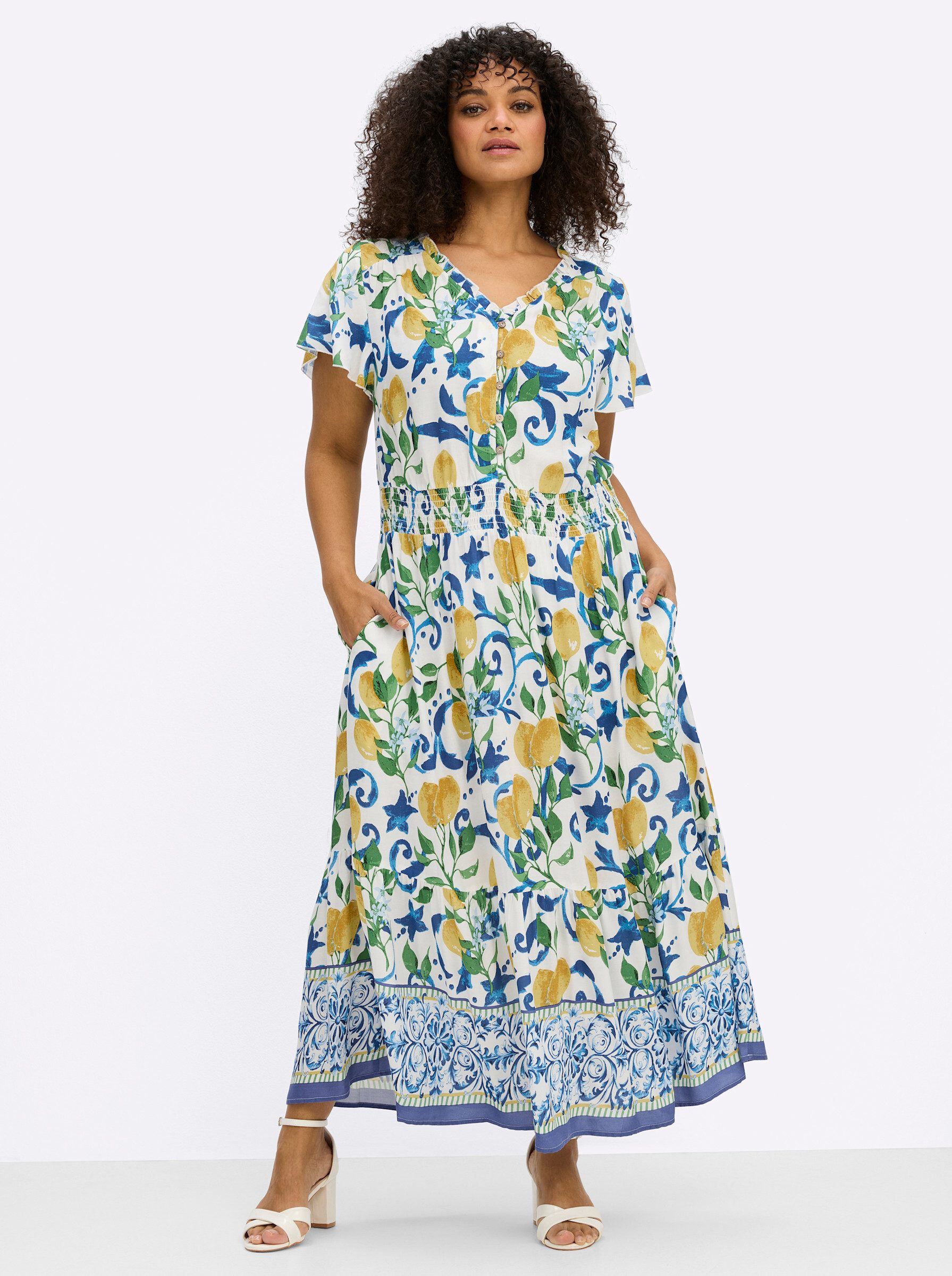 sheego by Joe Browns Etuikleid Kleid Kurzarm
