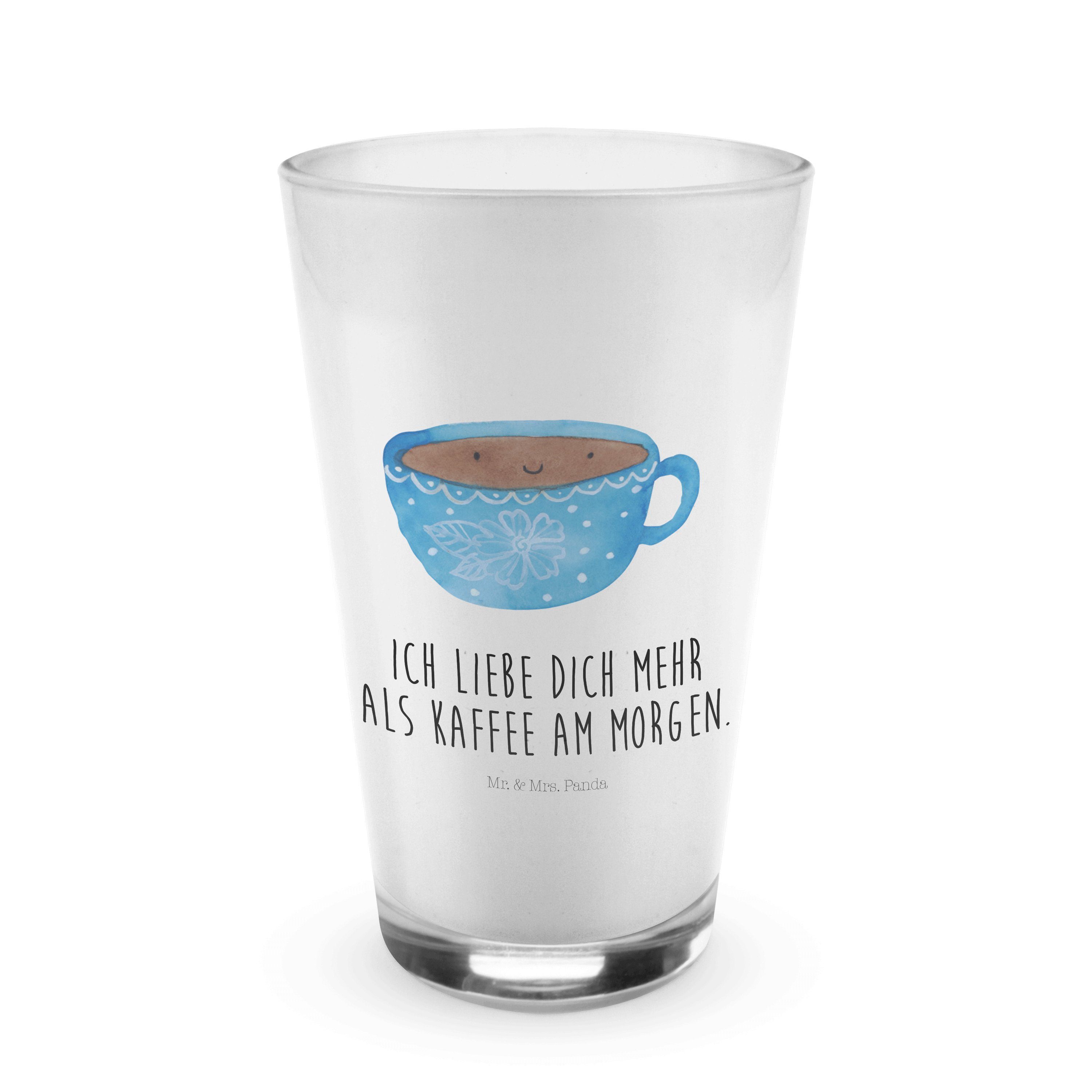 Mr. & Mrs. Panda Glas Kaffee Tasse - Transparent - Geschenk, Latte Macchiato, Geschmack, Ti, Premium Glas