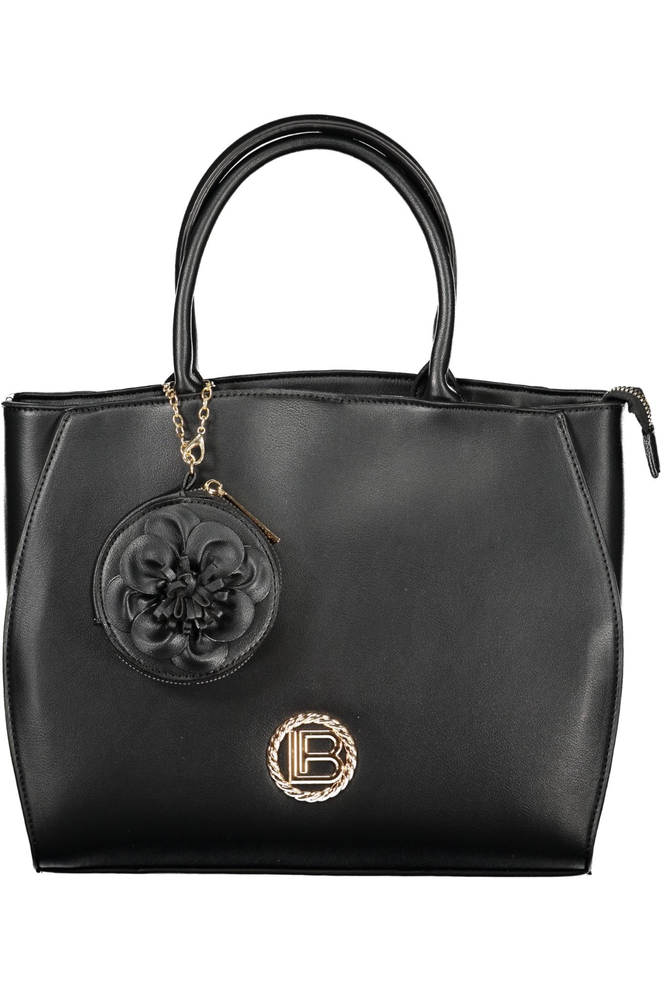 Laura Biagiotti Umhängetasche, Elegante schwarze Damentasche mit verstellbarem Schulterriemen & Münz