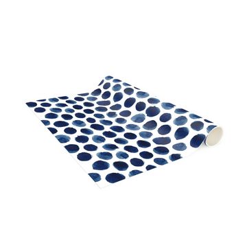Läufer Teppich Vinyl Flur Küche Muster funktional lang modern, Bilderdepot24, Läufer - blau glatt