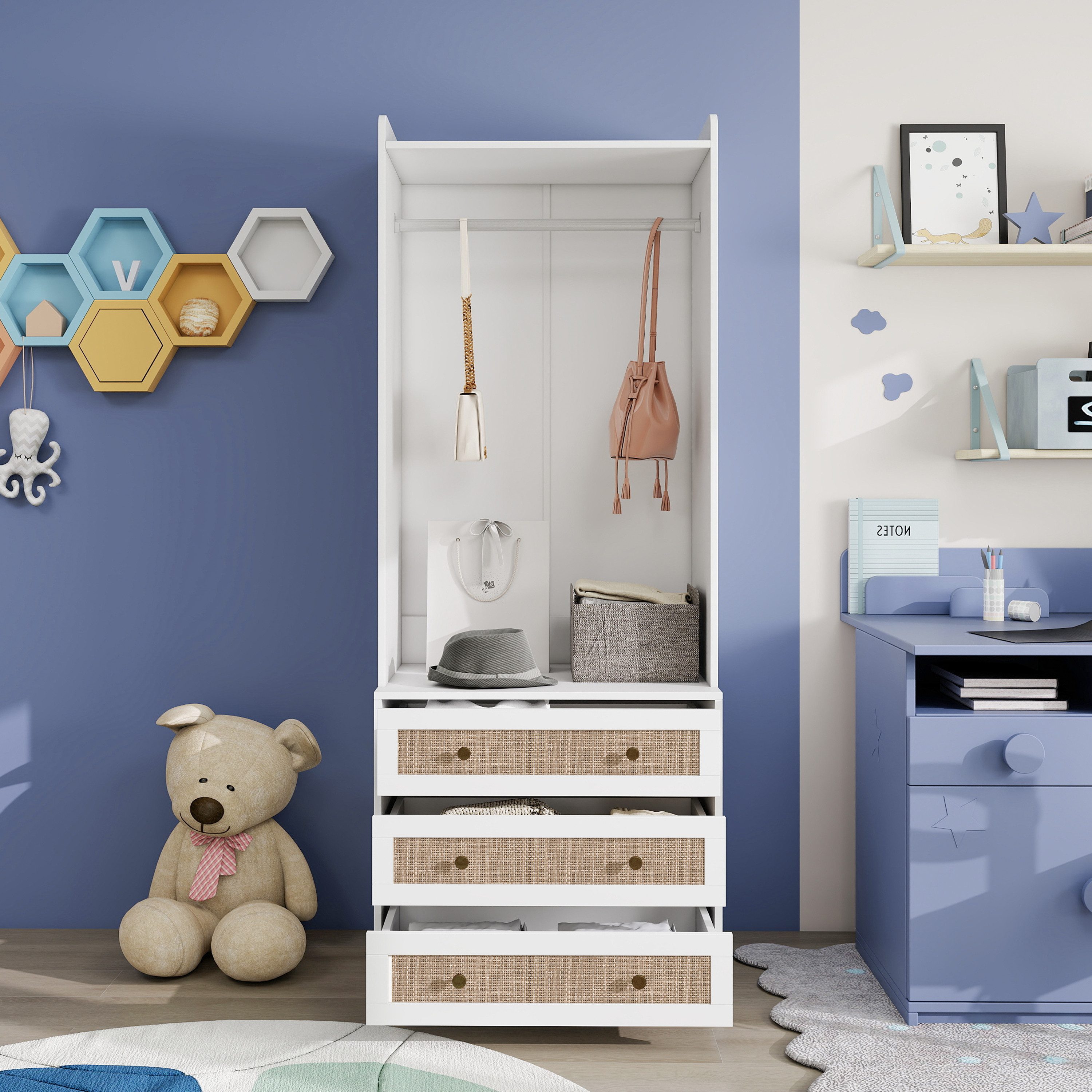 OKWISH Kleiderschrank Garderobe Garderobenschrank (180 cm günstig online kaufen