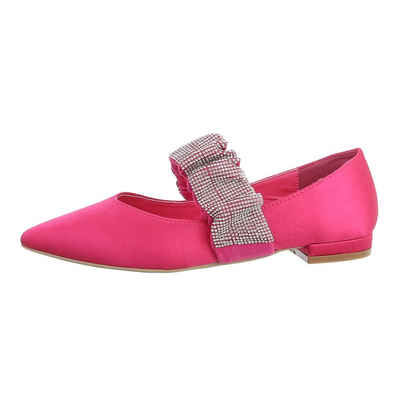 Ital-Design Damen Schlupfschuhe Party & Clubwear Ballerina Blockabsatz Klassische Ballerinas in Pink