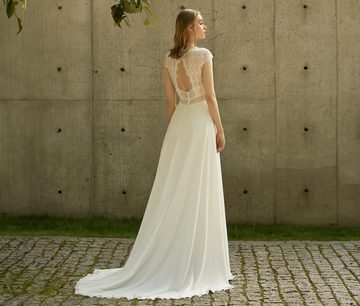 Bride Now! Brautkleid Kleid aus Chiffon in A - Linie mit V - Ausschnitt