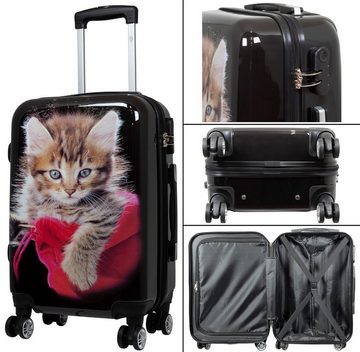 MONOPOL® Trolley Trolley-Koffer-Set - Katze - 3-teilig - 74 + 64 + 54 cm - Hartschale