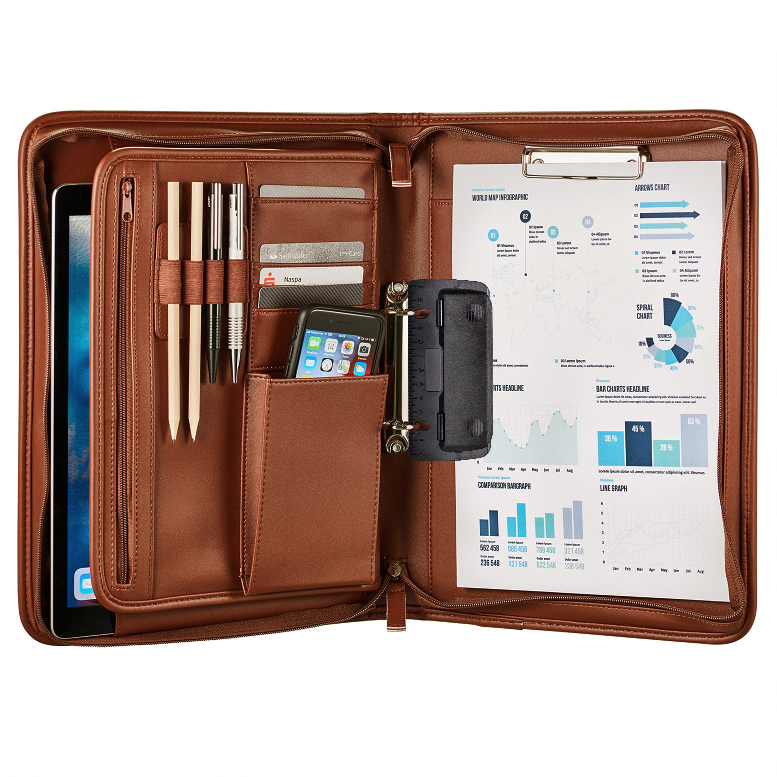 ONVAYA Konferenzmappe Dokumentenmappe A4, Aktenmappe, Businessmappe, Schrei günstig online kaufen