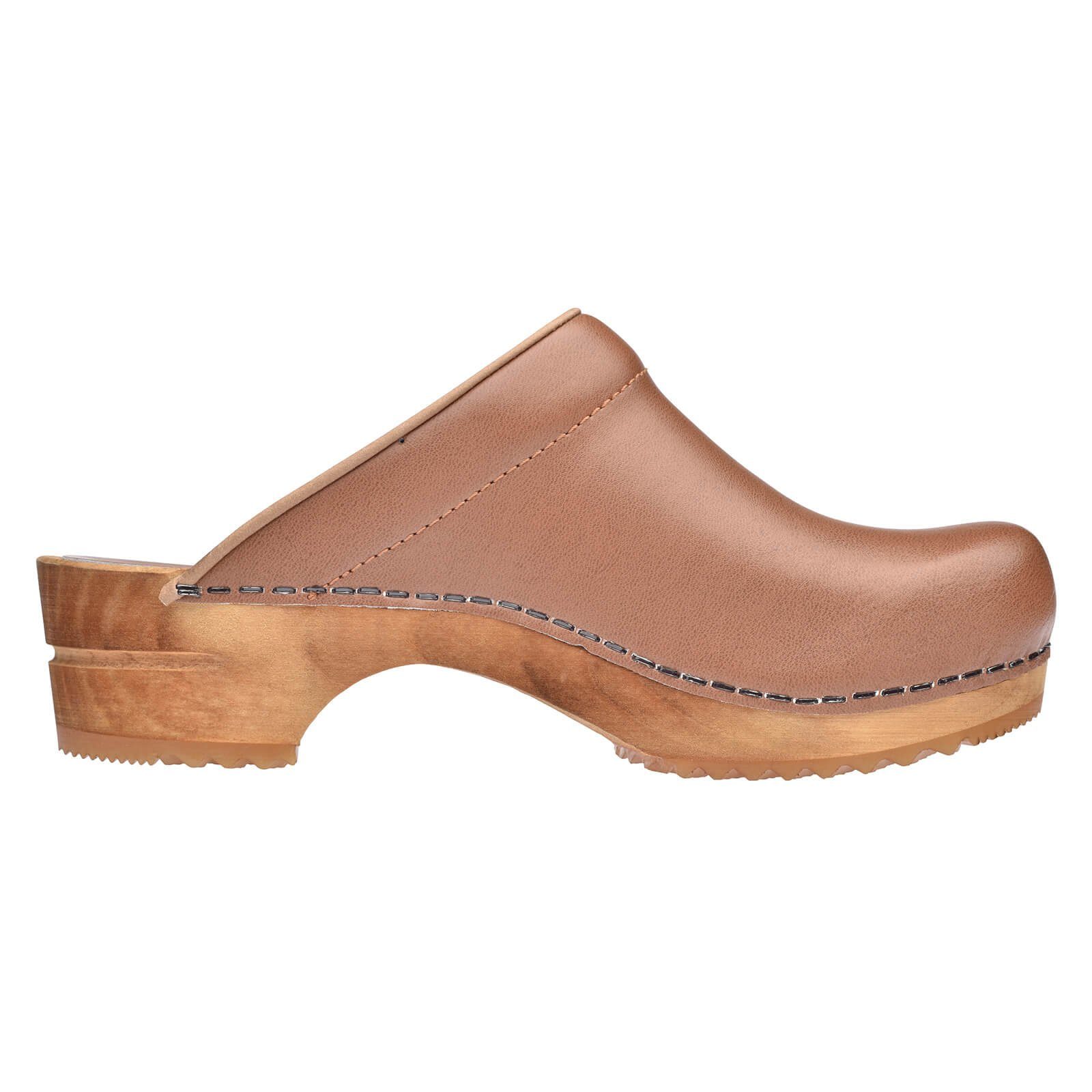 Sanita Wood-Lotte Open Clog Cognac Sandale