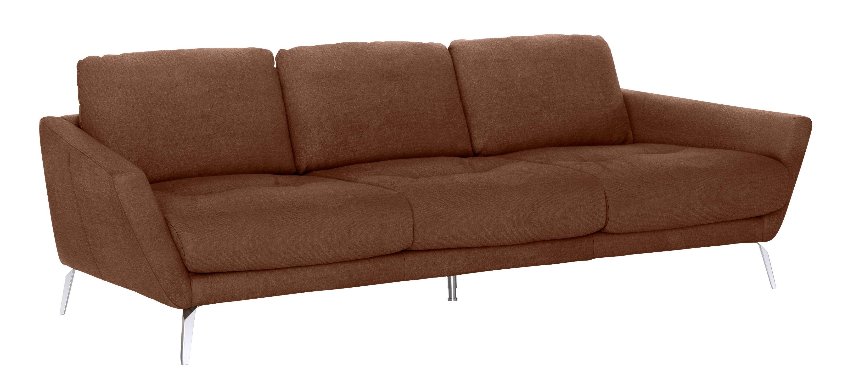W.SCHILLIG Big-Sofa softy, mit Heftung Sitz, im Chrom glänzend Füße dekorativer
