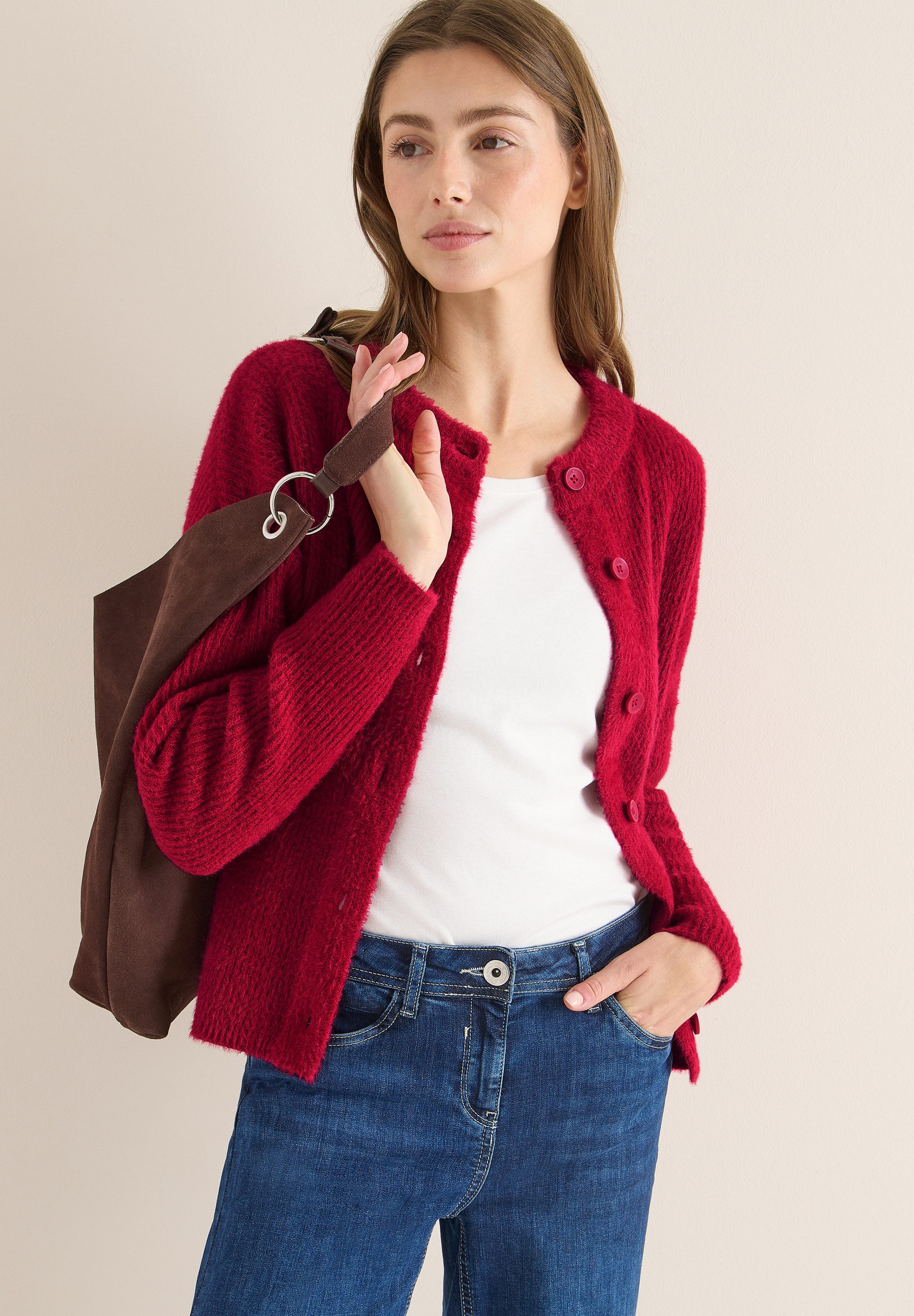 CECIL Strickjacke mit Rippstruktur günstig online kaufen