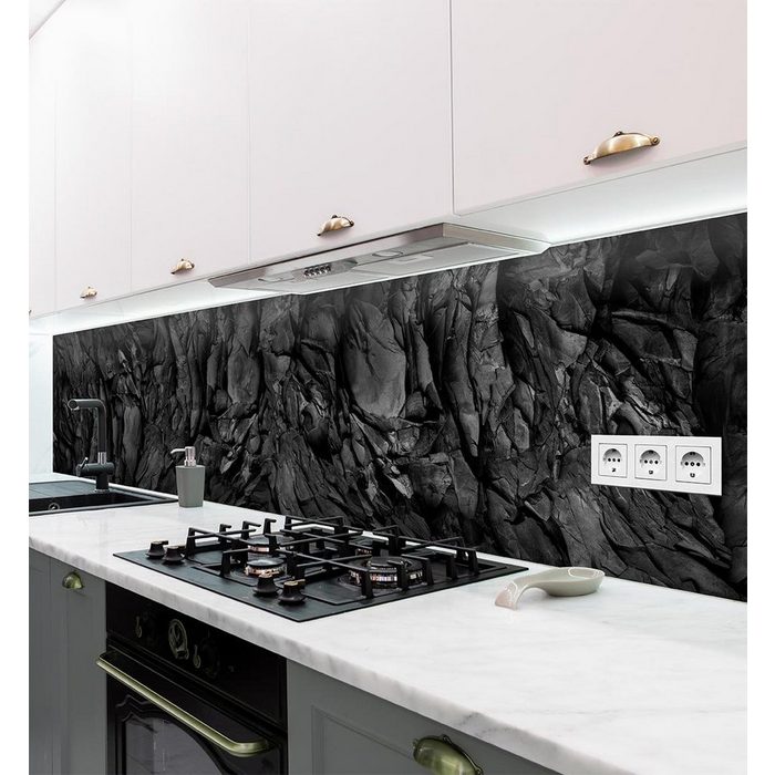 MyMaxxi Dekorationsfolie MyMaxxi - selbstklebende Küchenrückwand Folie ohne bohren - Aufkleber Motiv Stein 05 - 60cm hoch - adhesive kitchen wall design - Wandtattoo Wandbild Küche - Wand-Deko - Wandgestaltung