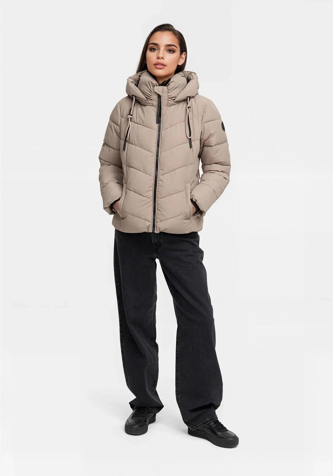 Marikoo Winterjacke Sahnemausii mit abnehmbarer Kapuze und hohem Kragen günstig online kaufen