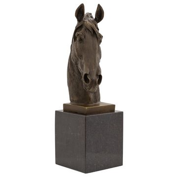 Aubaho Skulptur Bronzeskulptur Pferd 44cm Büste Pferdekopf Statue Bronzefigur Bronze A