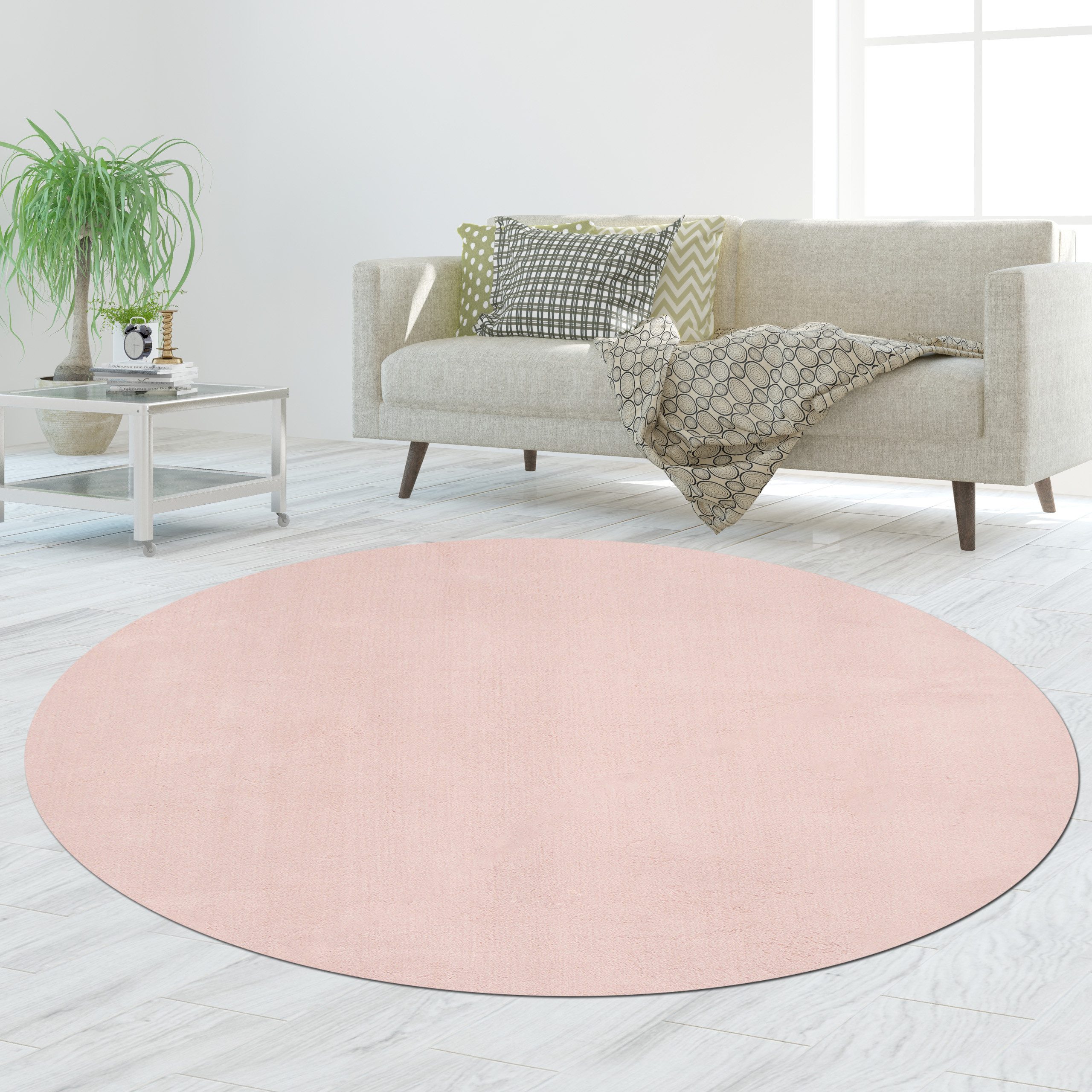 TeppichHome24 Teppich Hochflor-Teppich in Blush farbe, günstig online kaufen