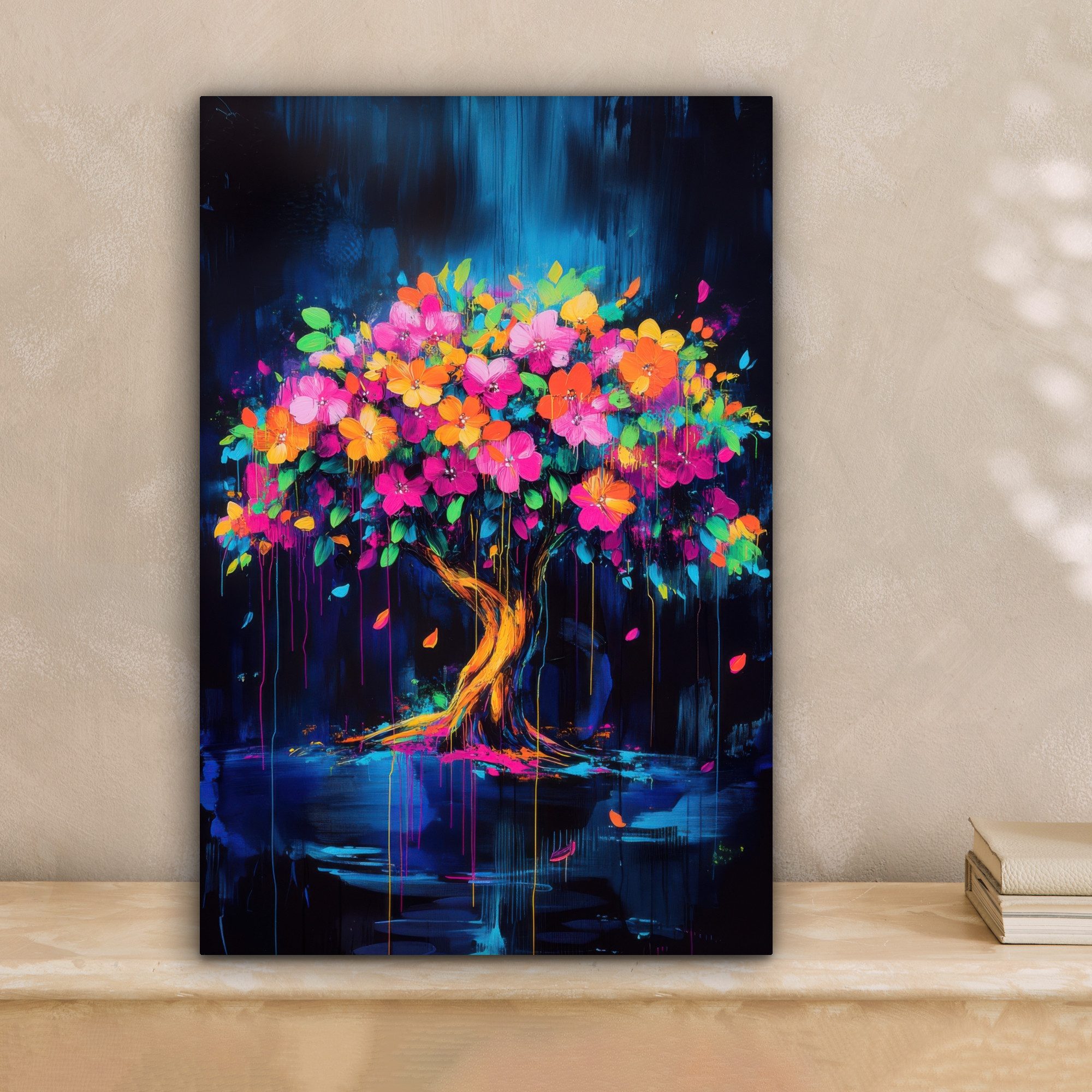 OneMillionCanvasses® Leinwandbild Baum - Blumen - Magisch - Farbig, Fotodru günstig online kaufen