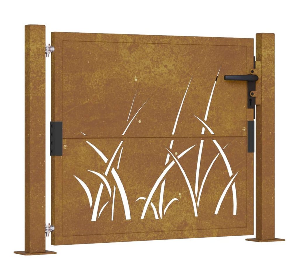 Thumbnail - vidaXL Gartentor, Gartentor 105x105 cm Cortenstahl Gras-Design
