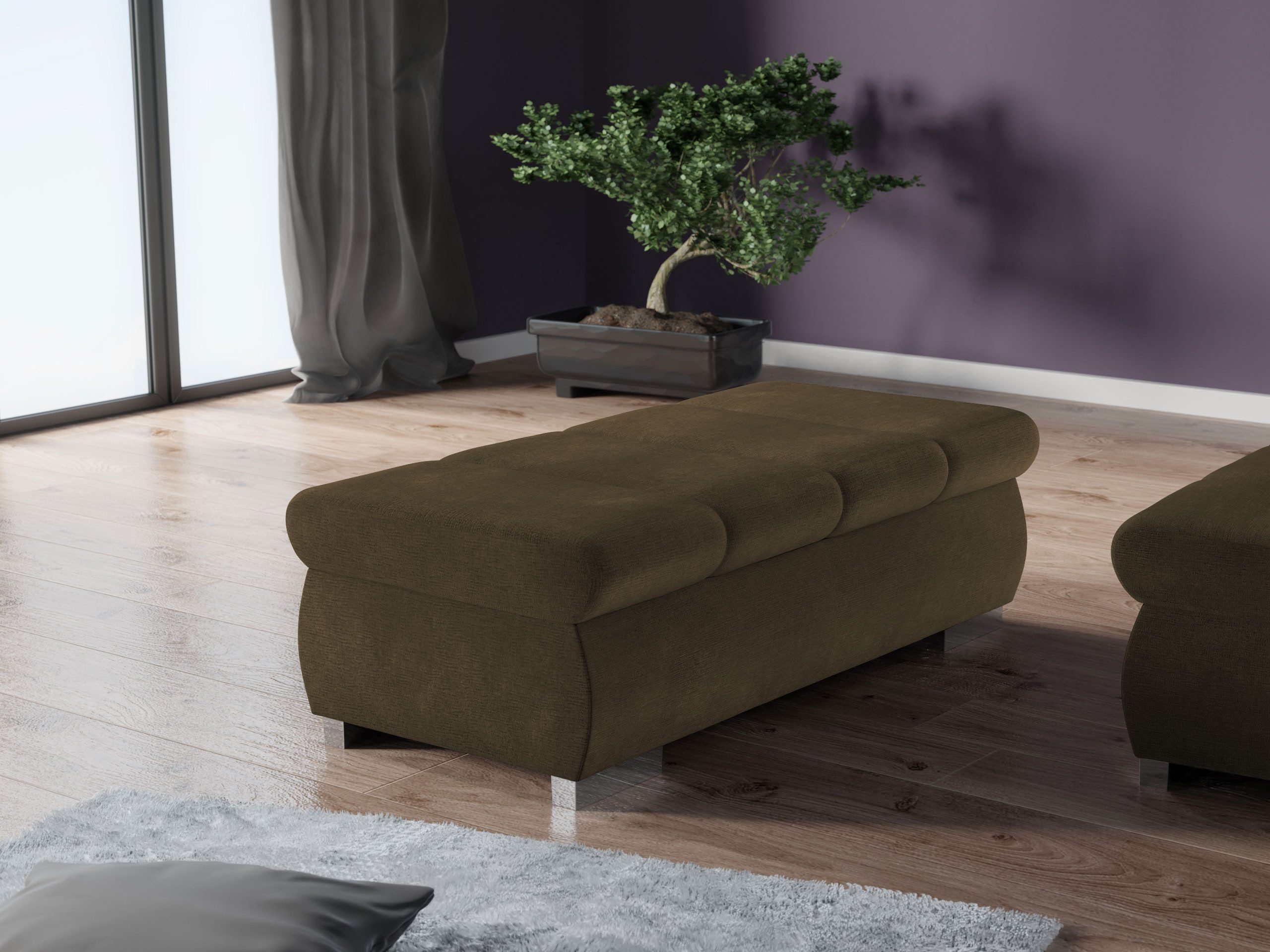 MIRJAN24 Polsterhocker Bangkok Groß, Holzkonstruktion, 120x60x39 günstig online kaufen