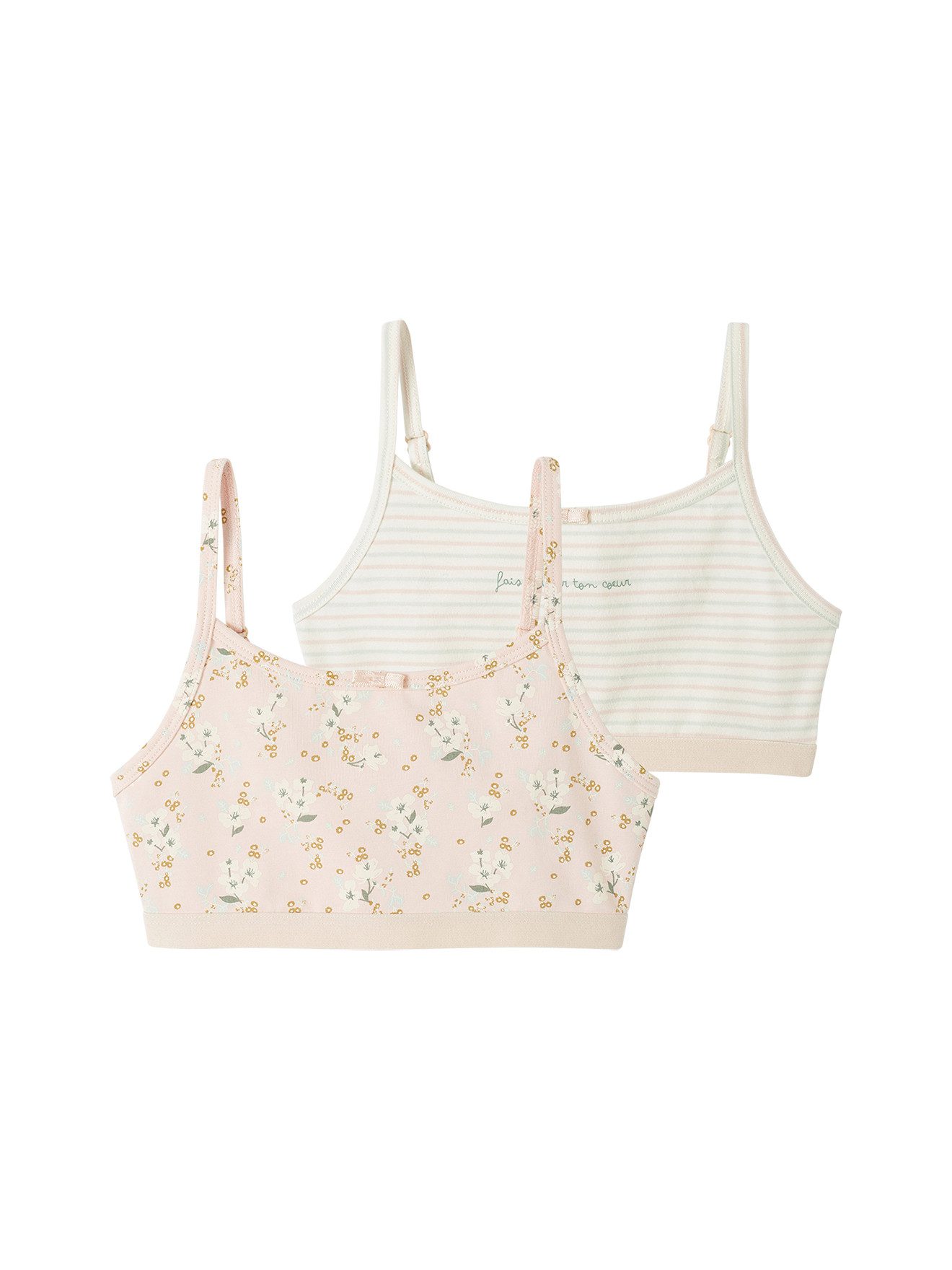 Unterhemd 2er-Pack Mädchen Bustiers, Blumen