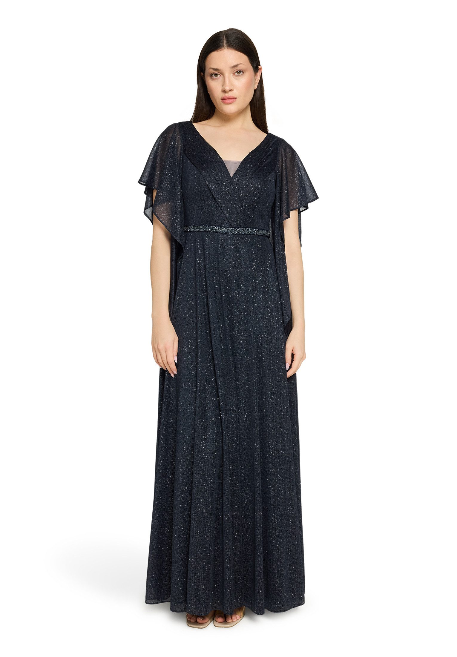 Vera Mont Abendkleid Damen im Glitzer-Look Falten günstig online kaufen