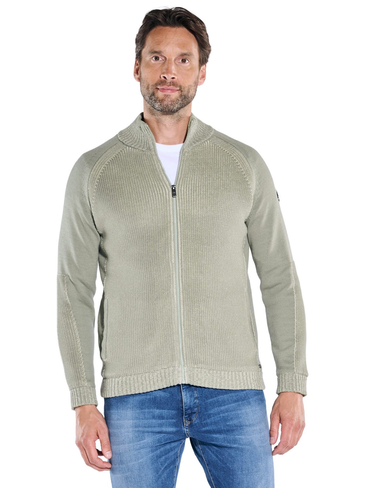 Engbers Strickjacke engbers Herren Strickjacke mit Innenfutter, Hellgruen