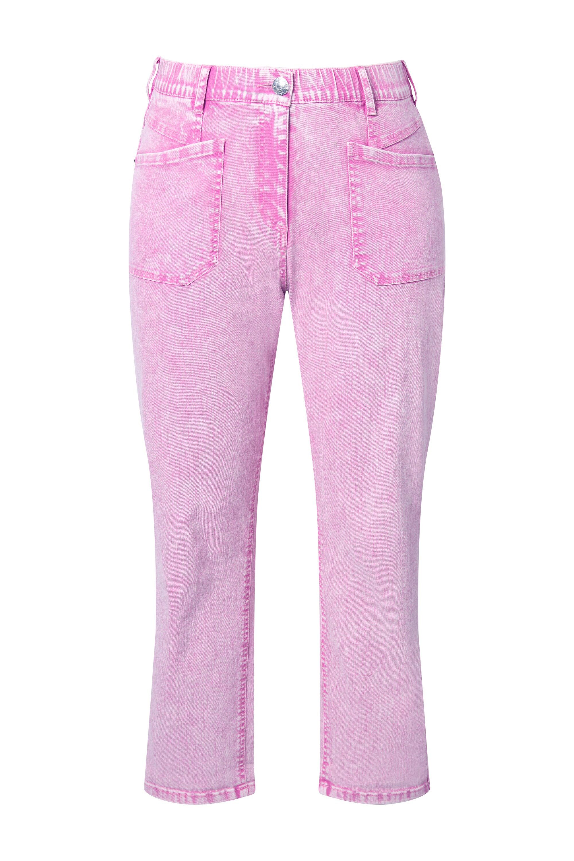 Ulla Popken Regular-fit-Jeans Boyfriend-Jeans Trendfarbe weites Bein Stretc günstig online kaufen