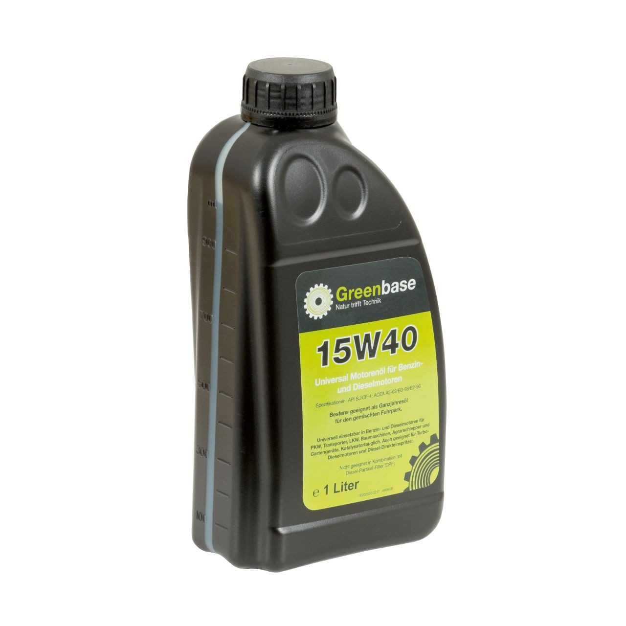 Greenbase Benzinrasenmäher Motoröl 15W-40 (API SJ/CF/CG-4) 1 Liter