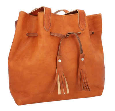Gusti Leder Shopper »Phoebe«, Bucket-Bag Shopper Handtasche Ledertasche Beuteltasche Damen Braun Leder