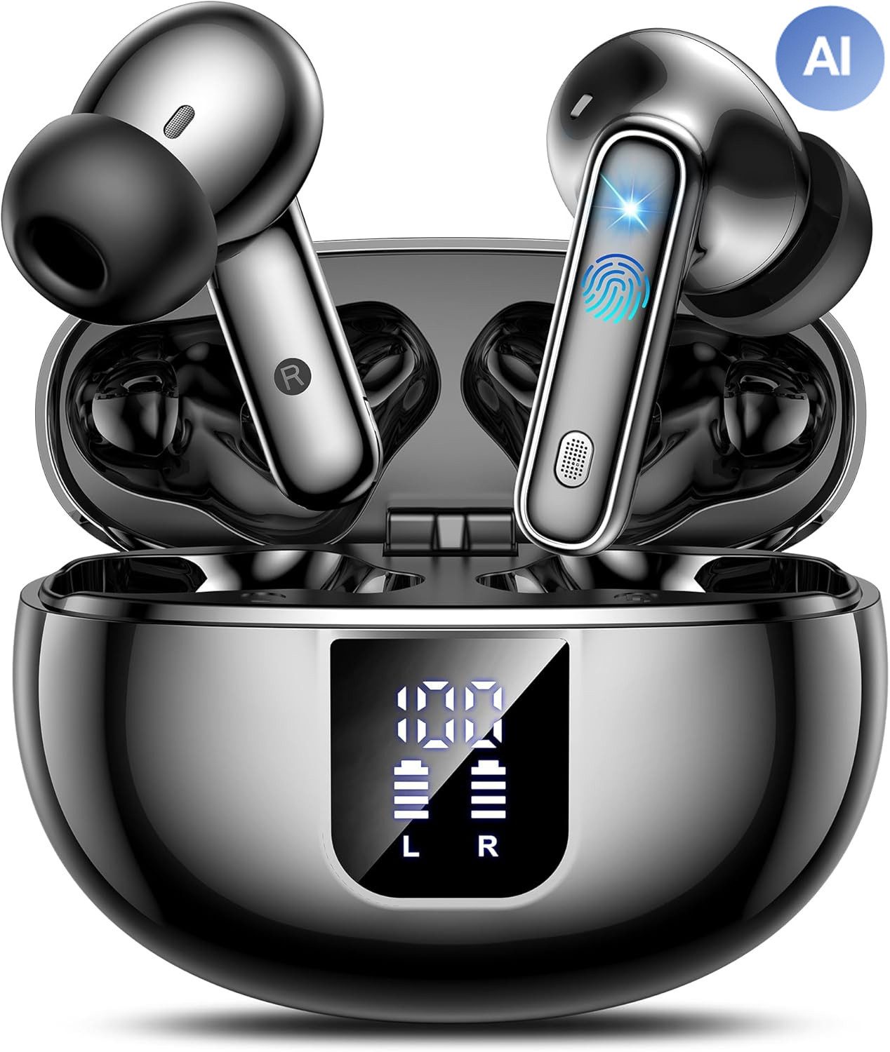 Forrlite In Ear Ohrhörer,Bluetooth Kopfhörer AI-Sprachübersetzung,Bluetooth 5.4 In-Ear-Kopfhörer (Sport Kopfhörer Bluetooth-Kopfhörer, für144 Sprachen in Echtzeit)