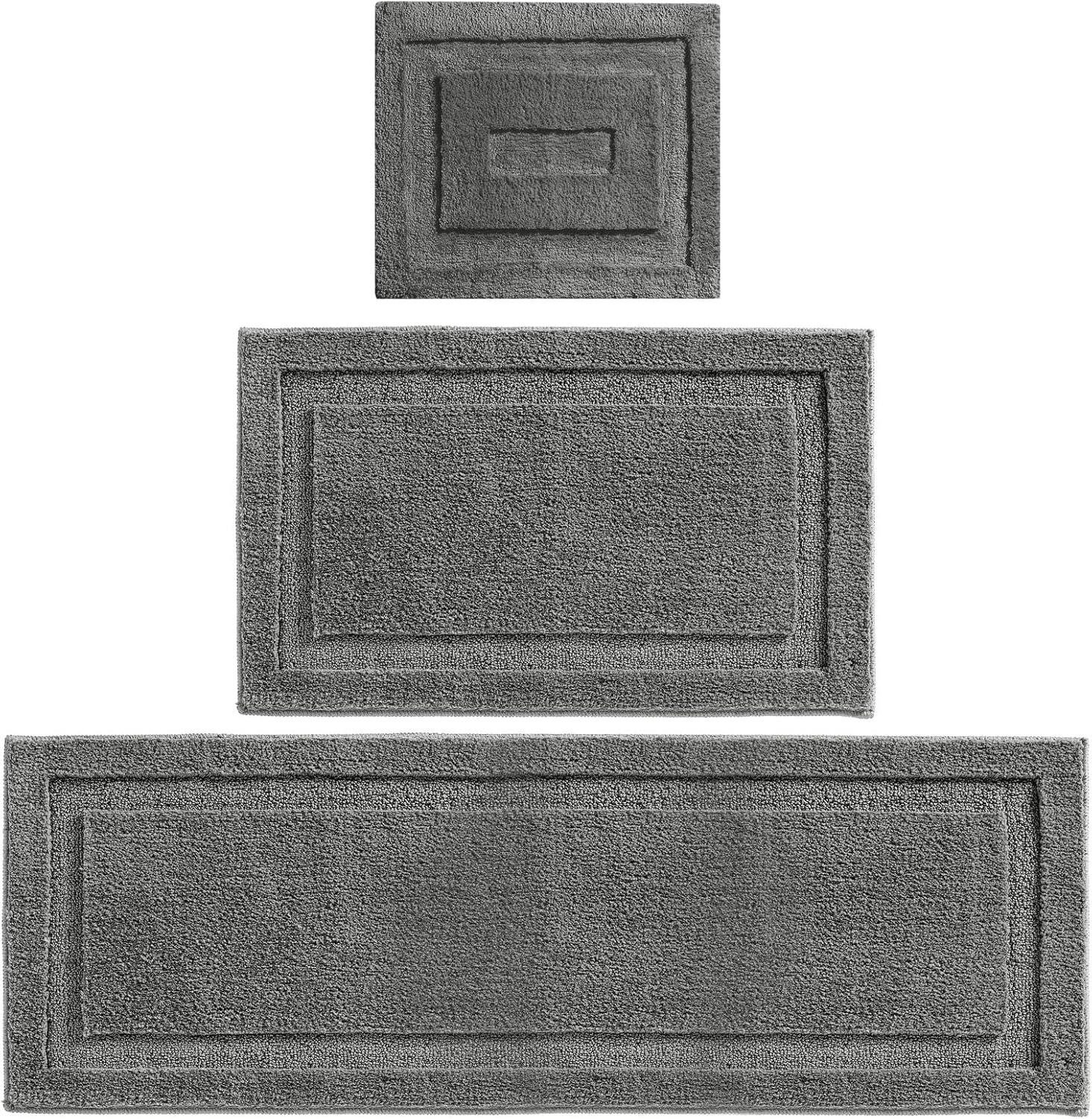 mDesign Badaccessoire-Set mDesign Badteppich Badläufer Duschvorleger 3er-Set Mikrofaser rutsch